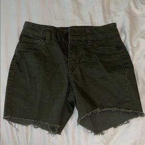 Military green shorts